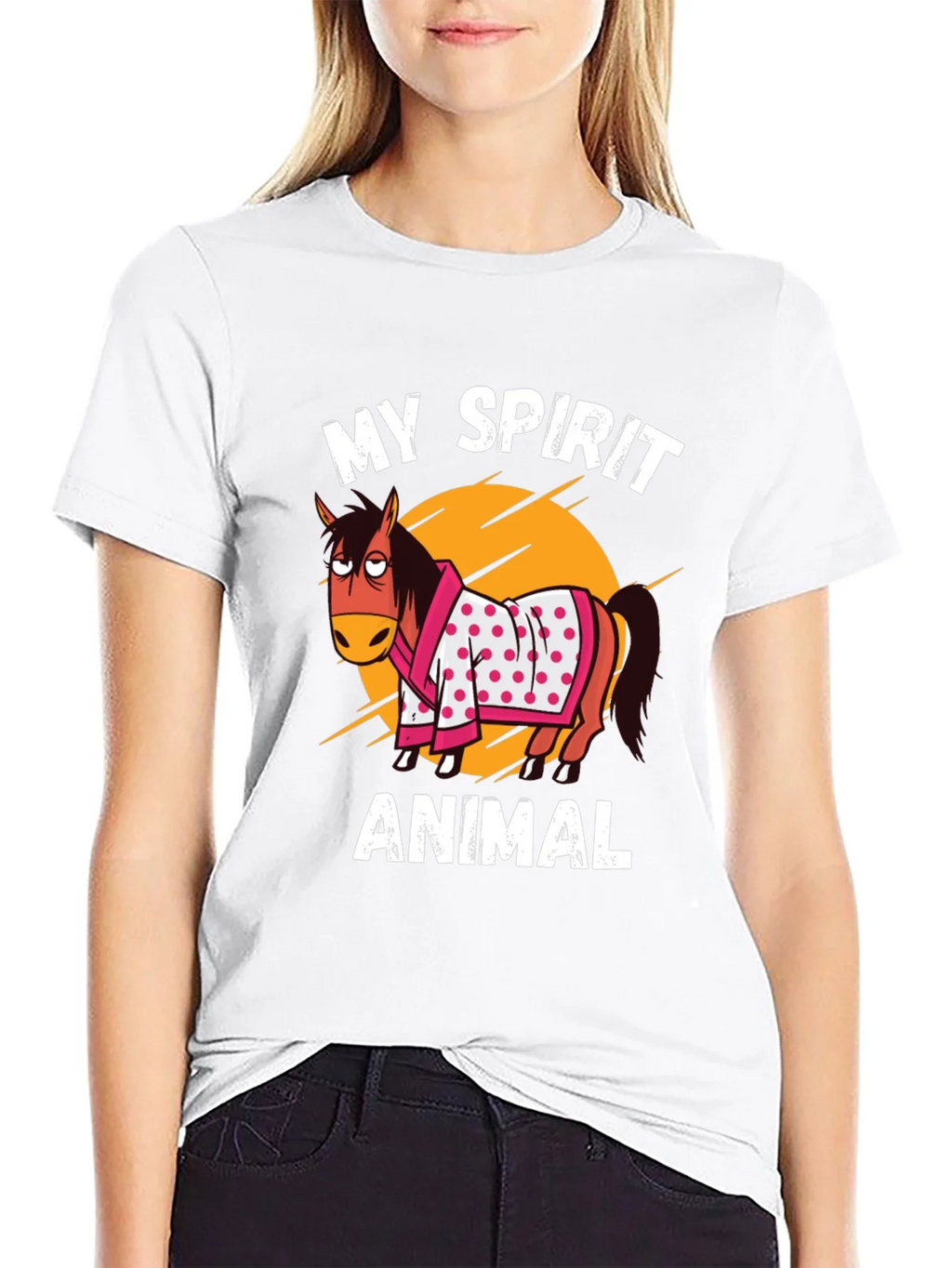 My Spirit Animal T-Shirt Horse Cartoon Graphic Tee product image 8