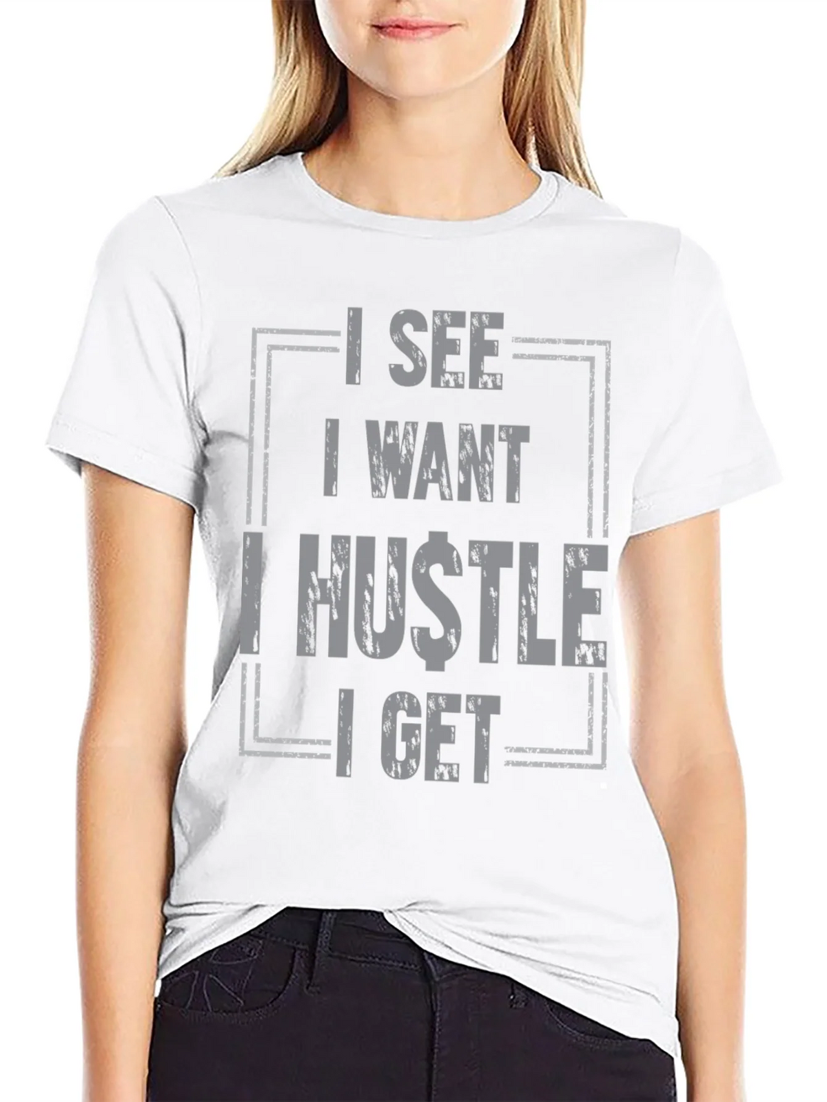 I See I Want I Hustle I Get Graphic Tee - Black product image 8