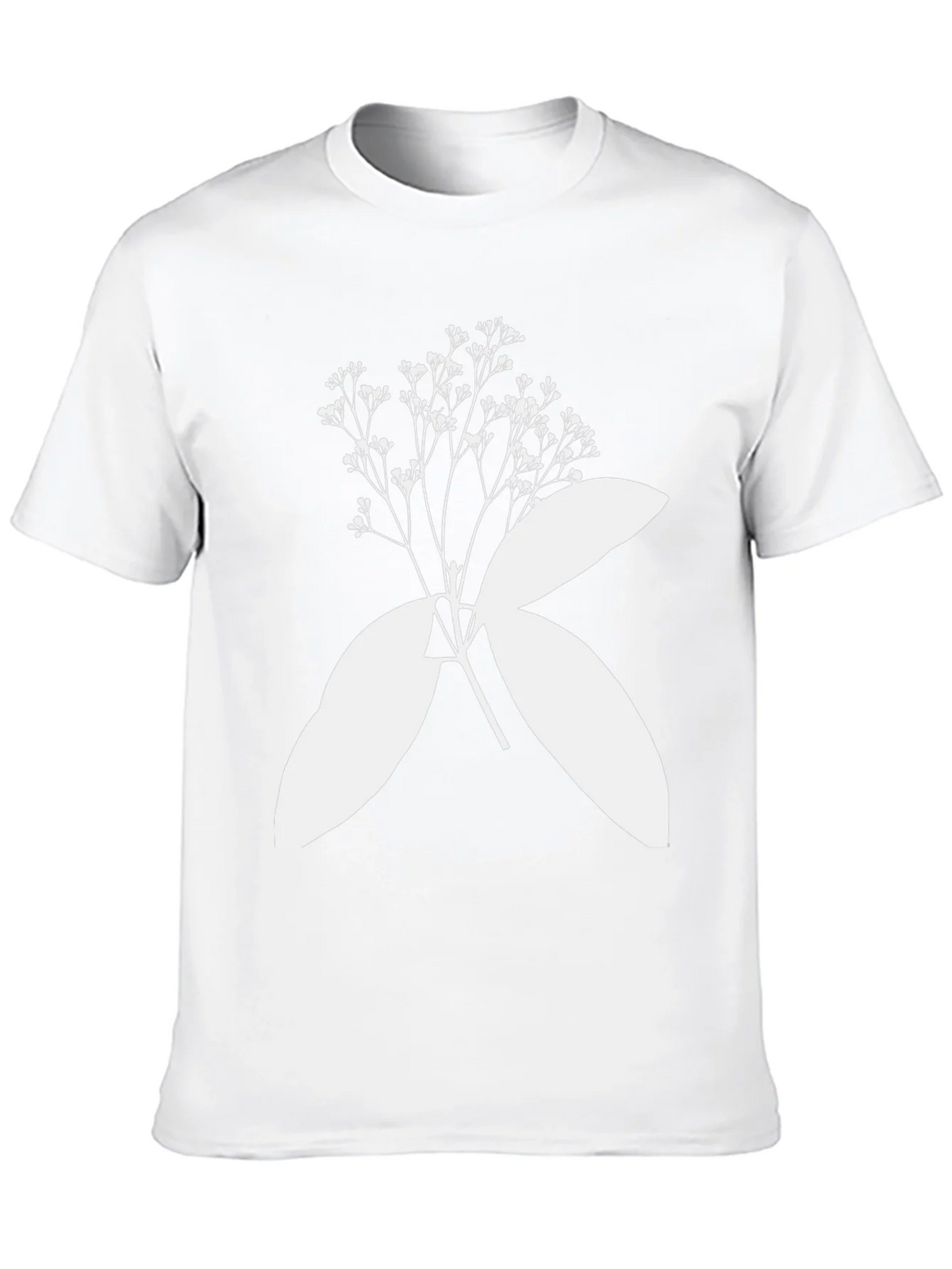 Black T-Shirt with Botanical White Print product image 9