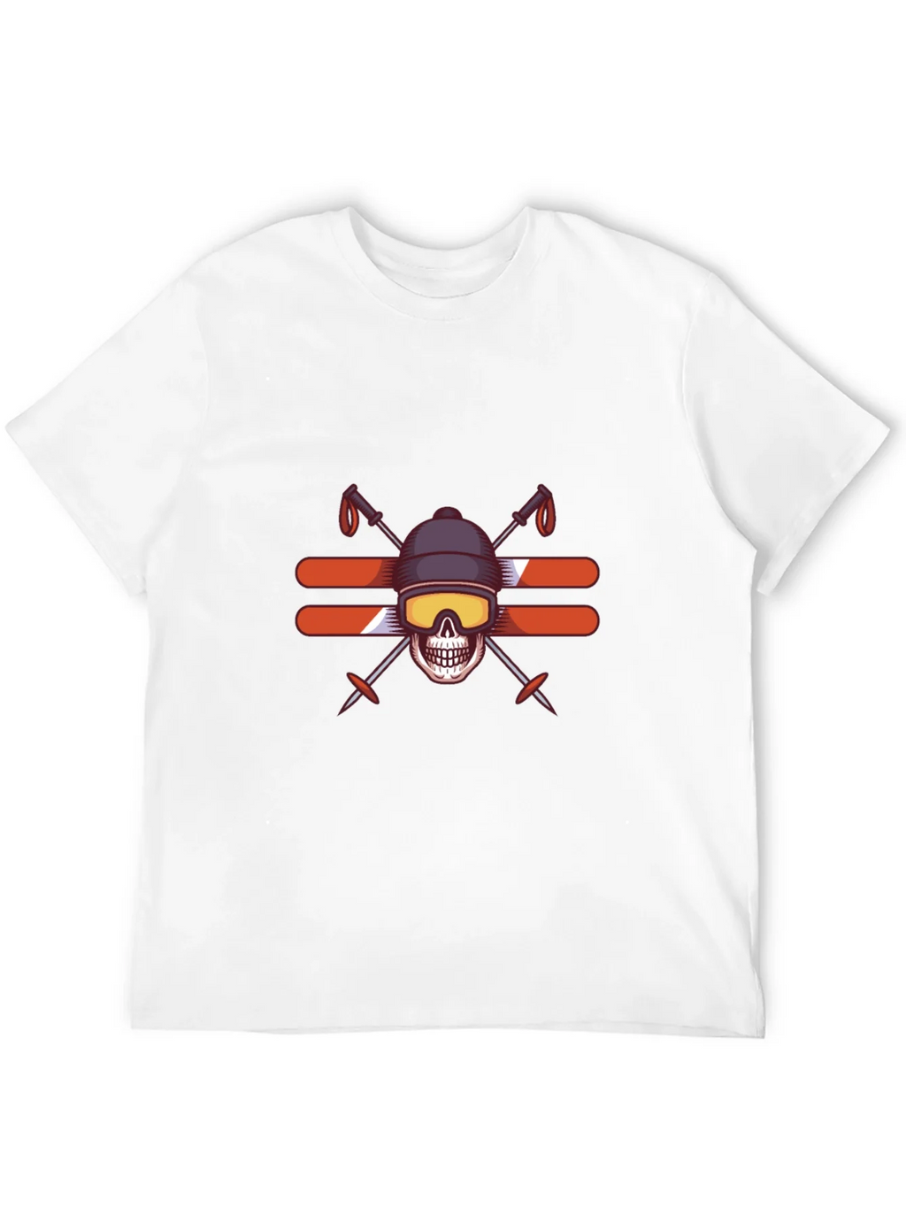 Skull Skiing T-Shirt - Winter Sports Graphic Tee product image 3