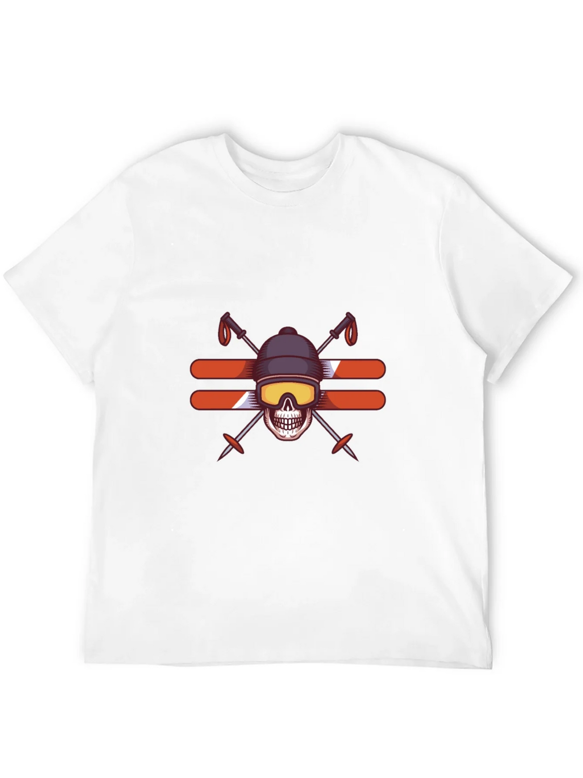 Skull Skiing T-Shirt - Winter Sports Graphic Tee product image 3