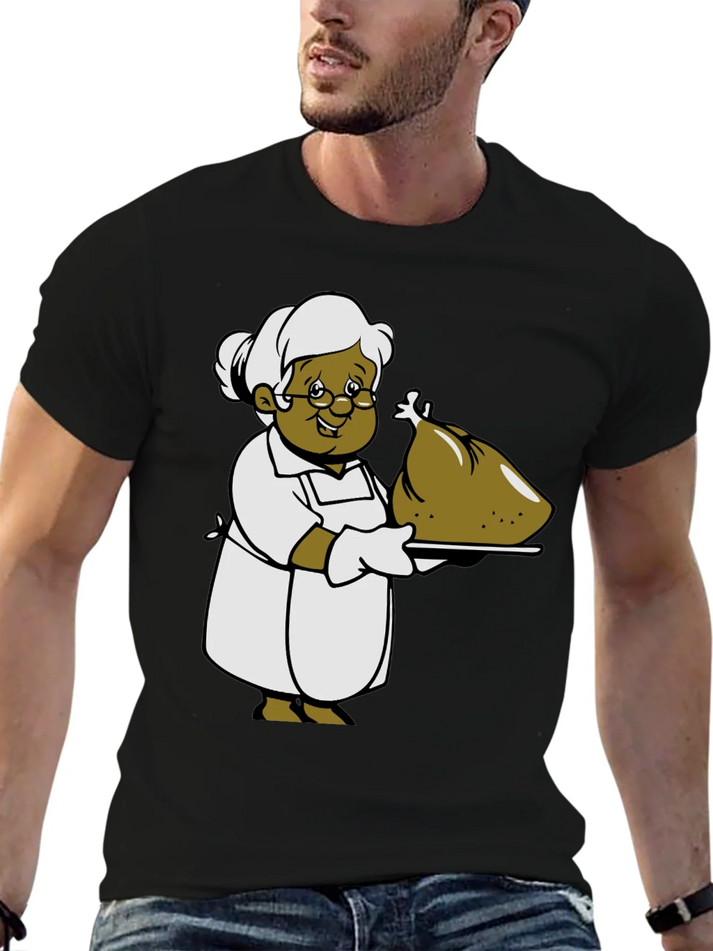 Cartoon Grandma T-Shirt: Thanksgiving Turkey Design product image 9