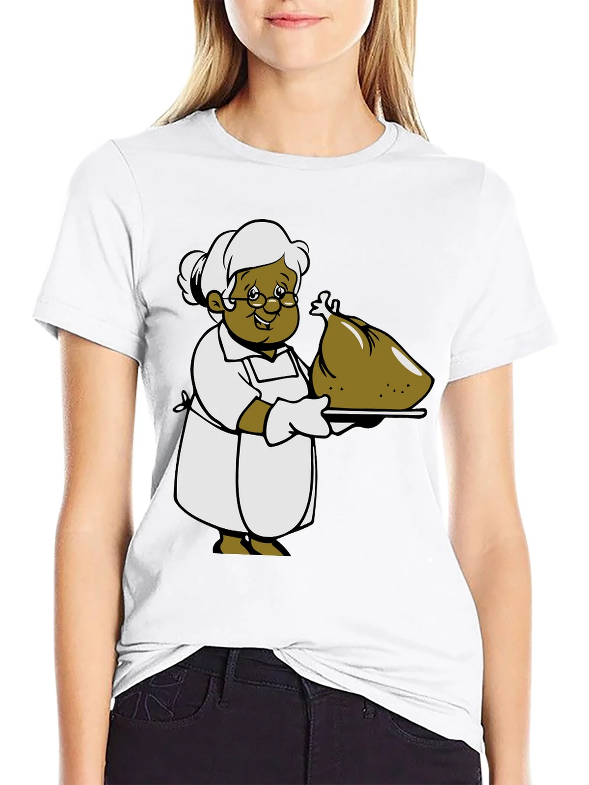 Cartoon Grandma T-Shirt: Thanksgiving Turkey Design product image 11