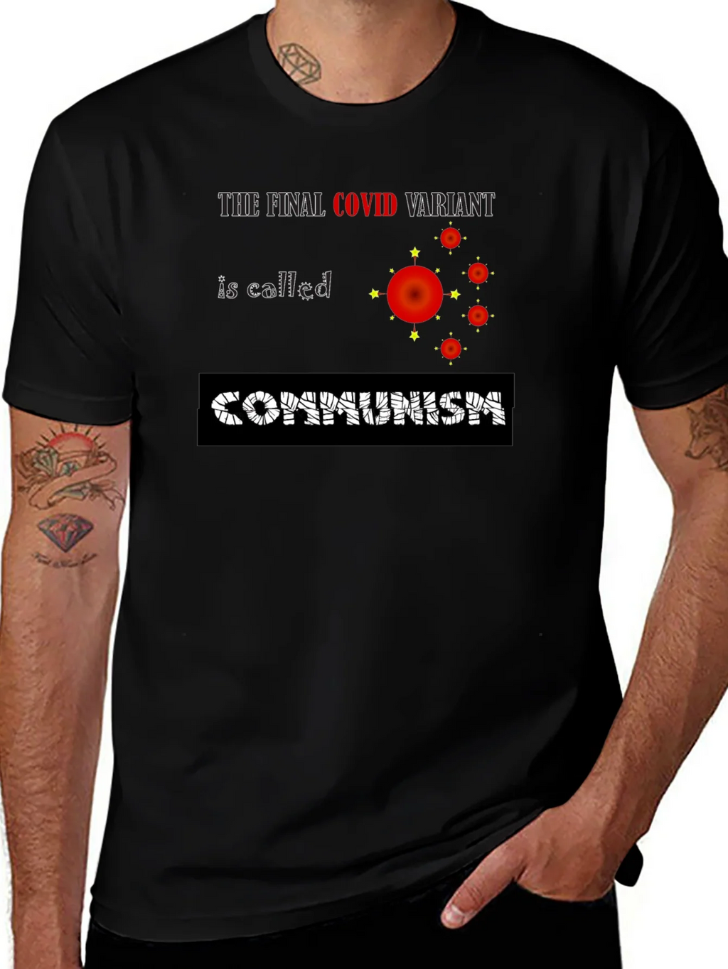 COVID Communism Black Graphic Tee product image 1