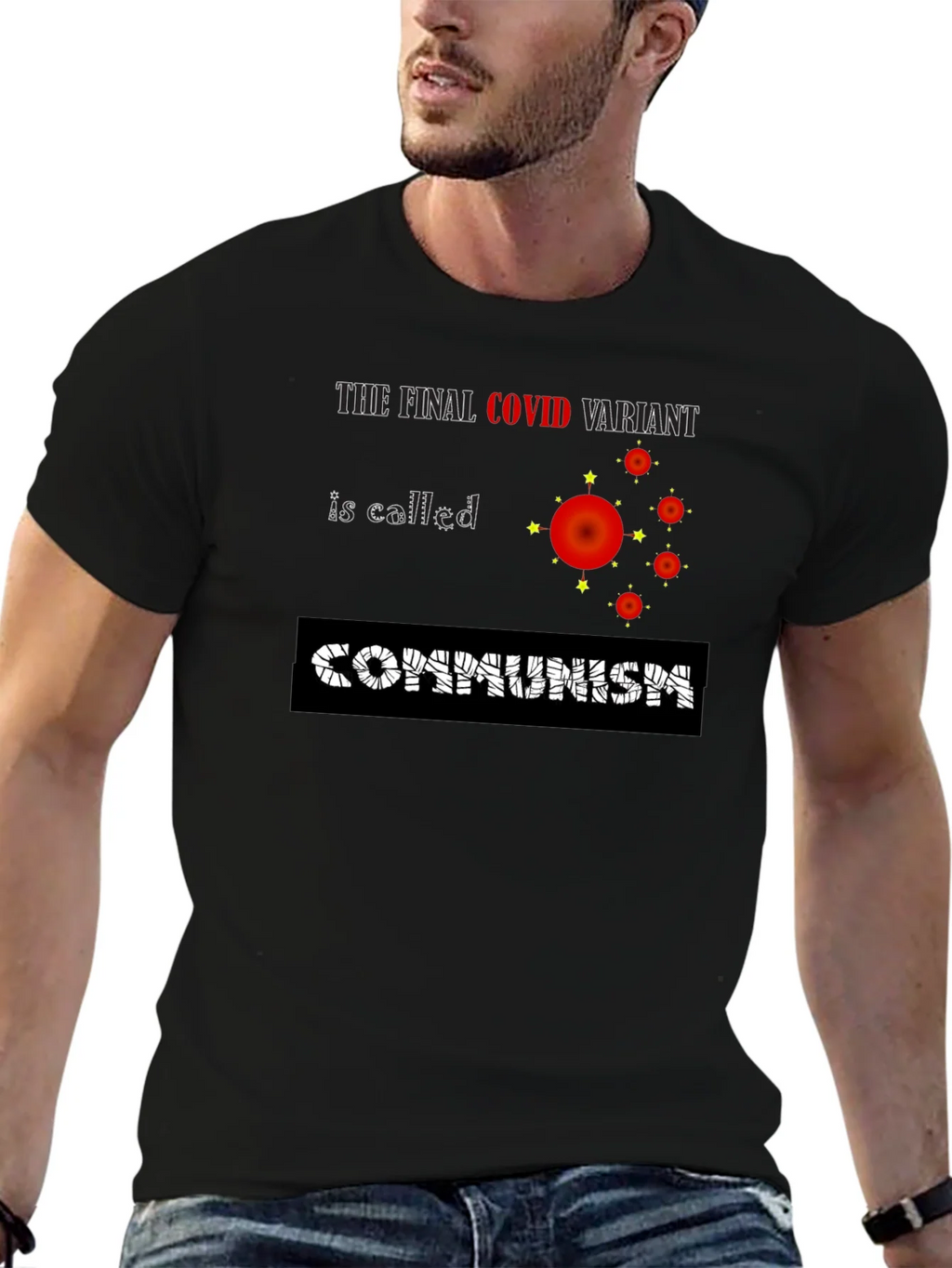 COVID Communism Black Graphic Tee product image 6