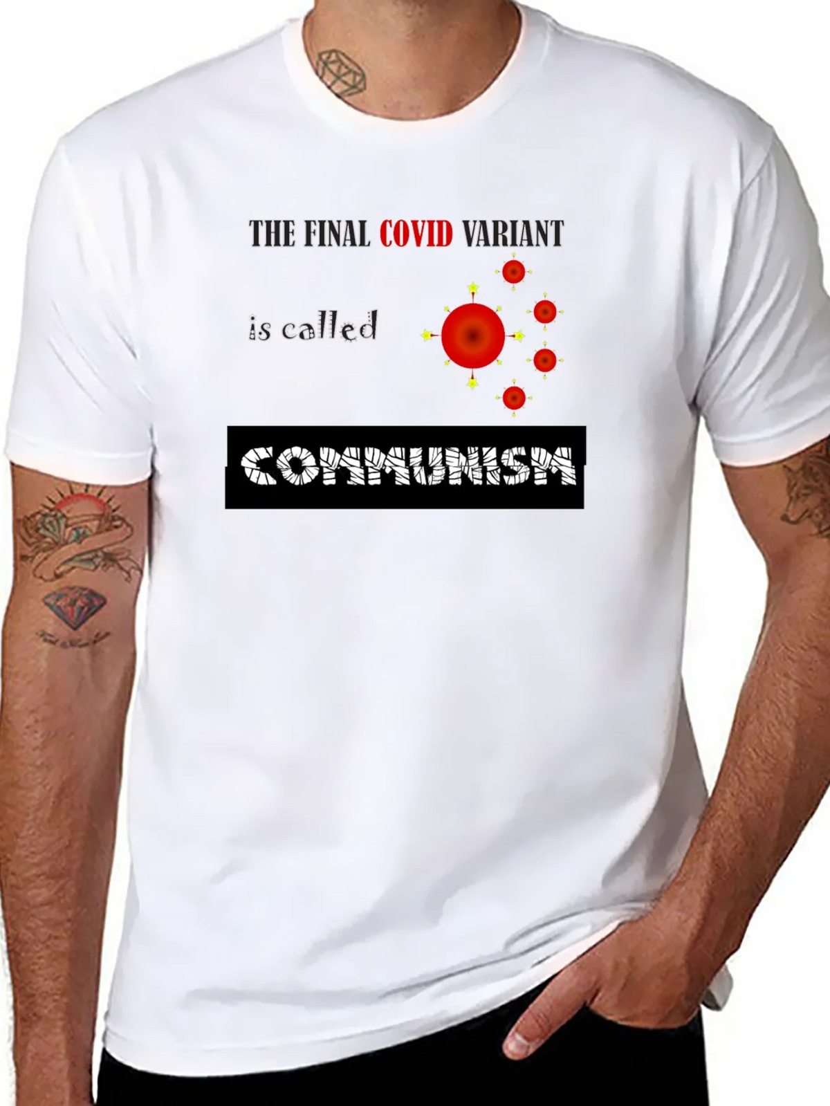 COVID Communism Black Graphic Tee product image 7