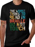 Humorous Do Not Touch Braille T-Shirt product image 1