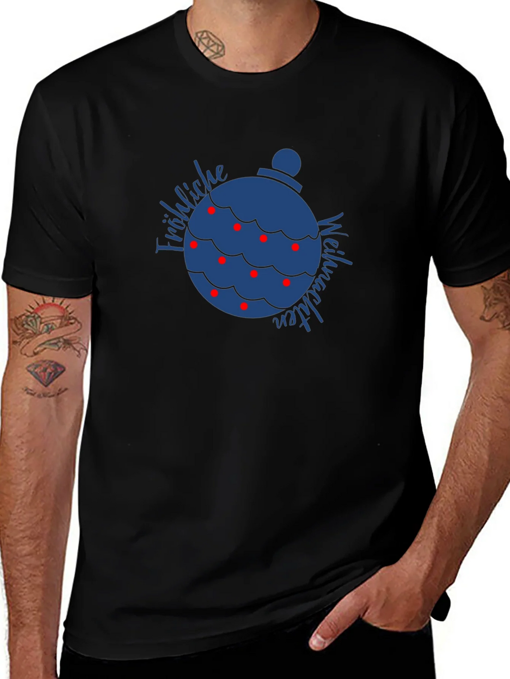 Fröhliche Weihnachten Ornament T-Shirt product image 1