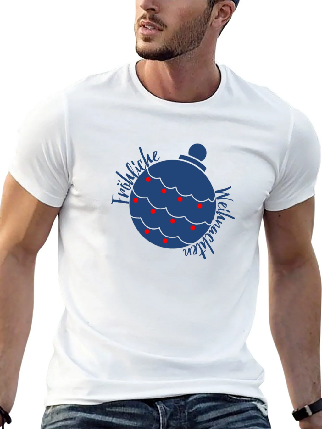 Fröhliche Weihnachten Ornament T-Shirt product image 12