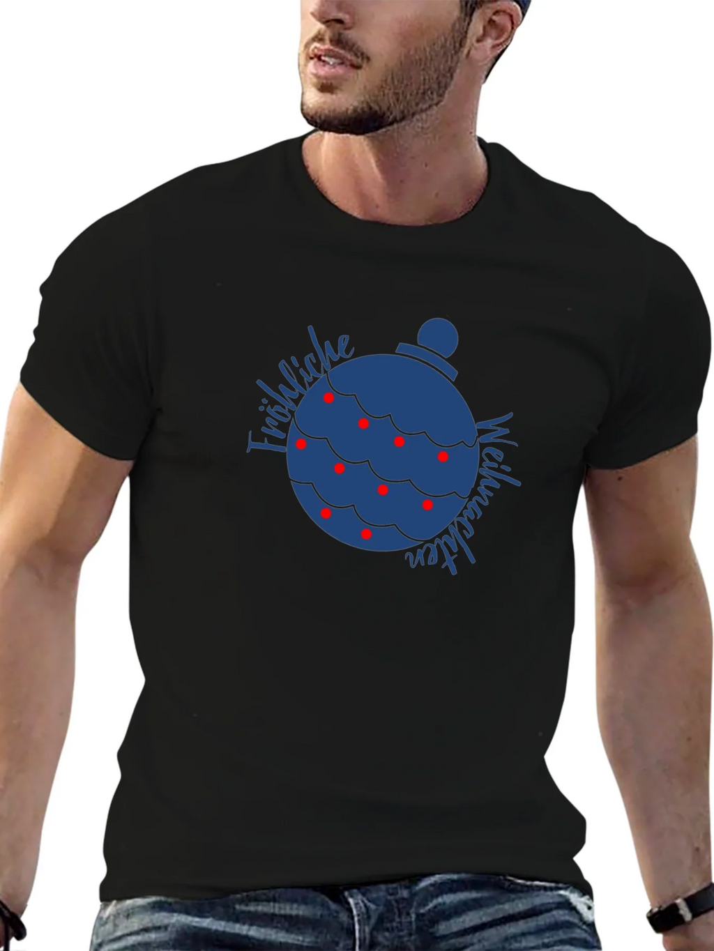Fröhliche Weihnachten Ornament T-Shirt product image 6