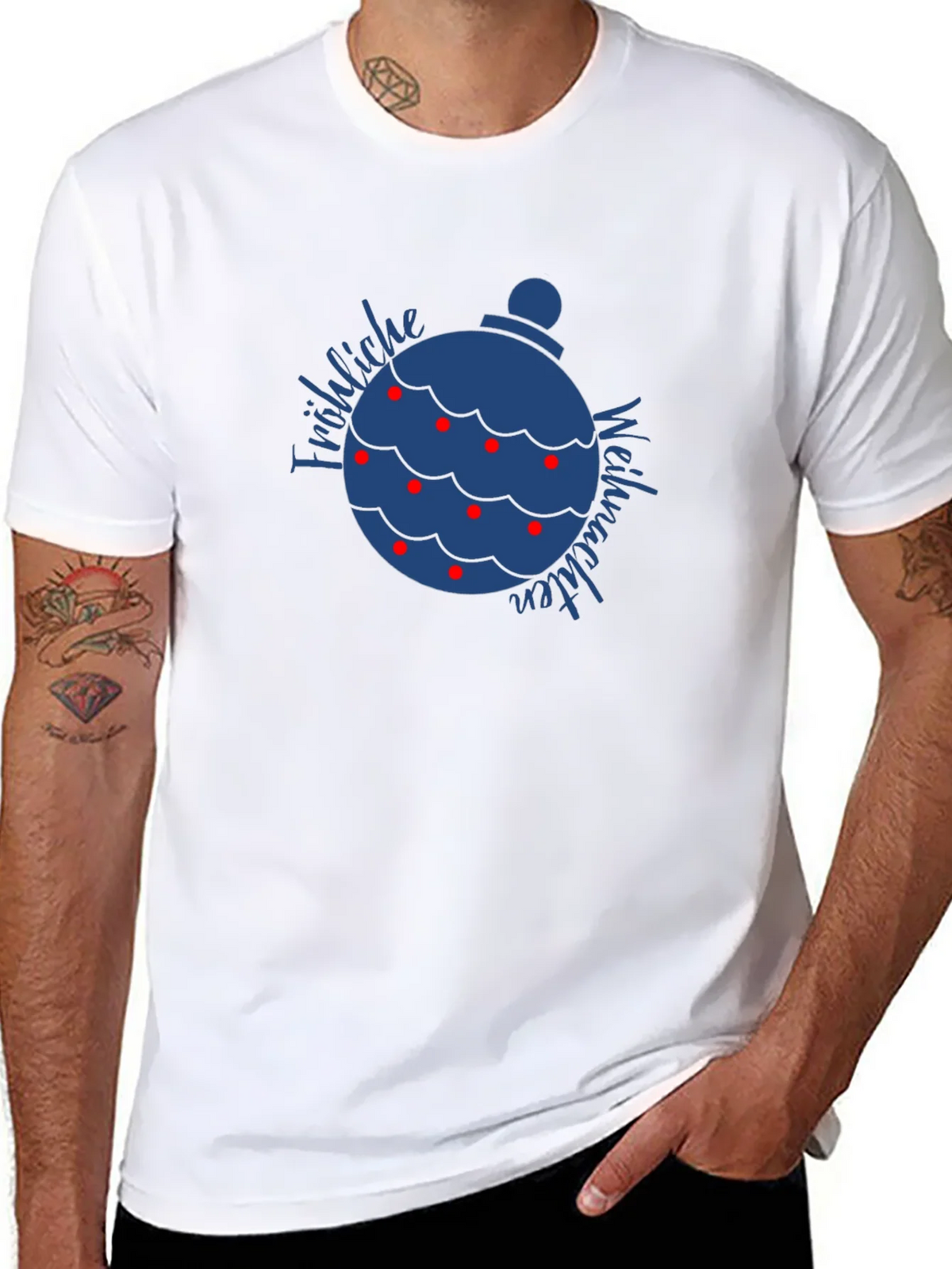 Fröhliche Weihnachten Ornament T-Shirt product image 7
