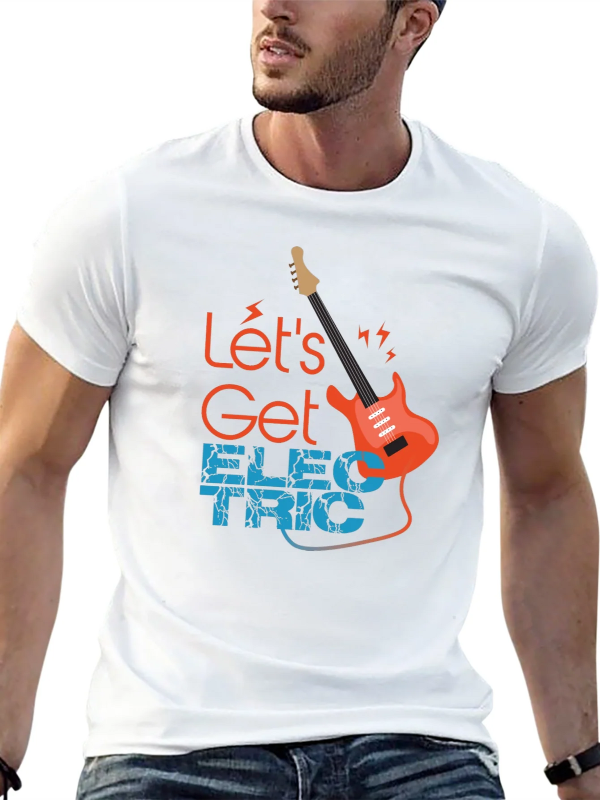 Lets Get Electric Black T-Shirt - Music Lover product image 4