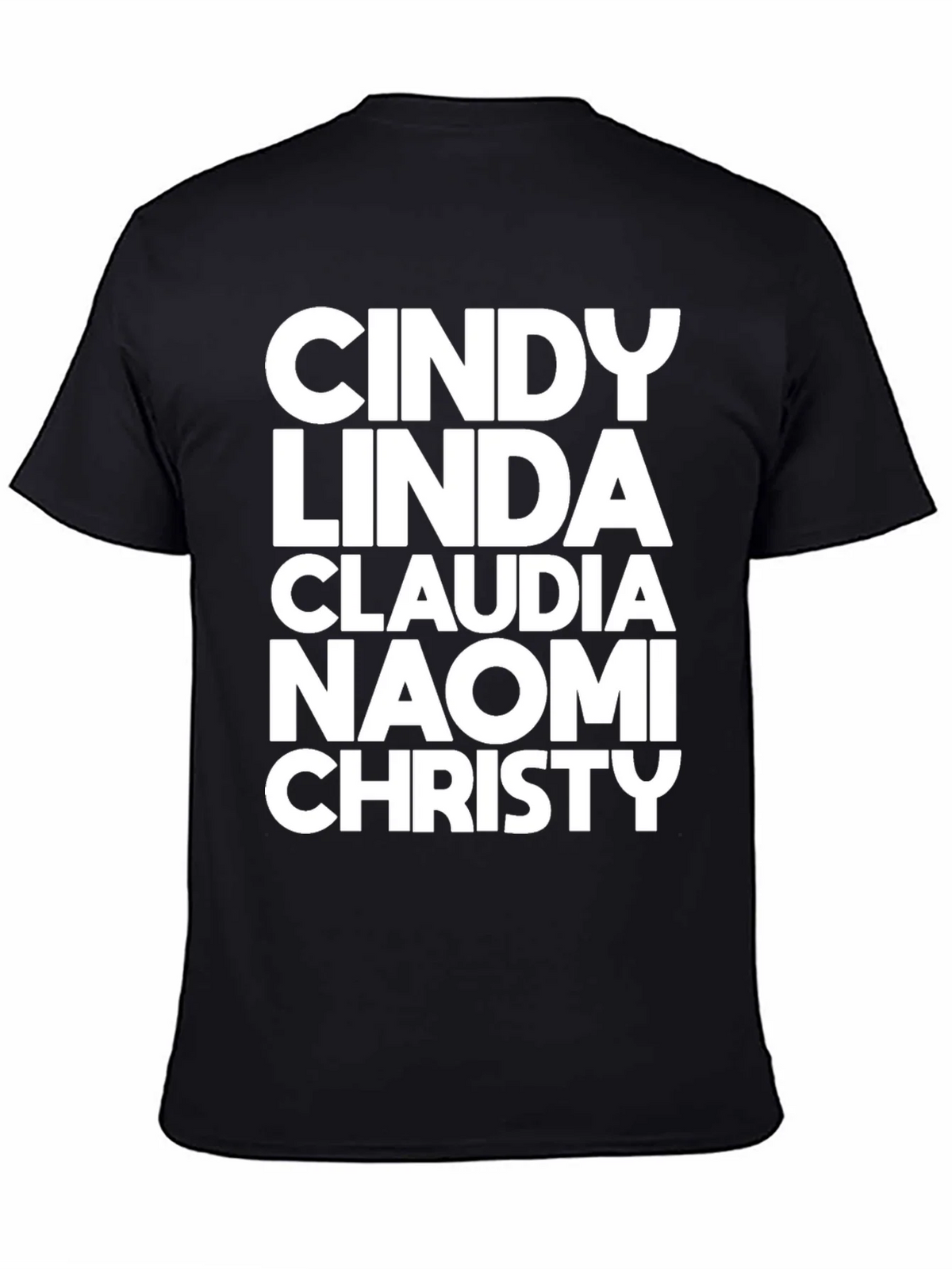 Supermodel Names Black T-Shirt product image 4