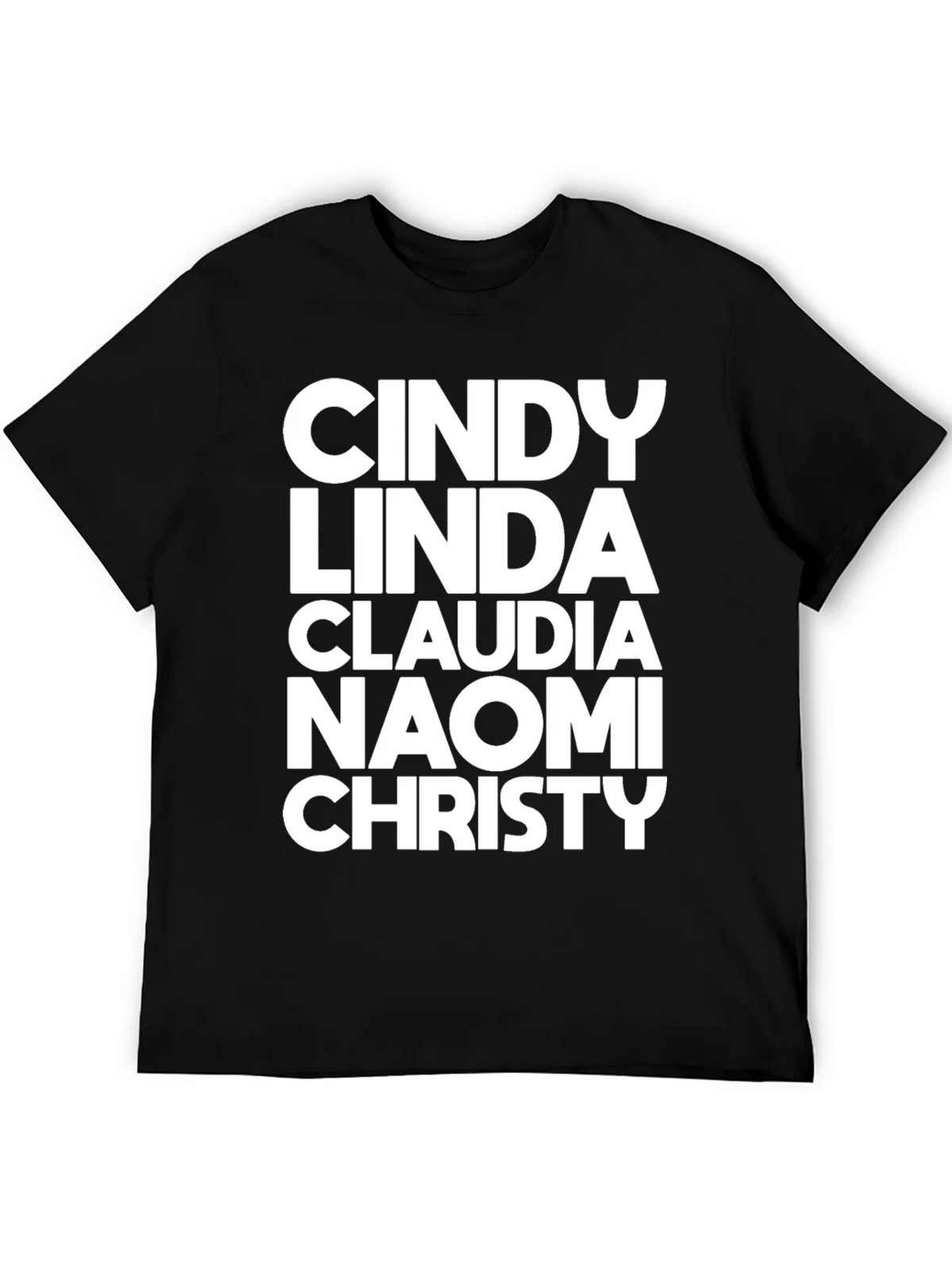 Supermodel Names Black T-Shirt product image 5