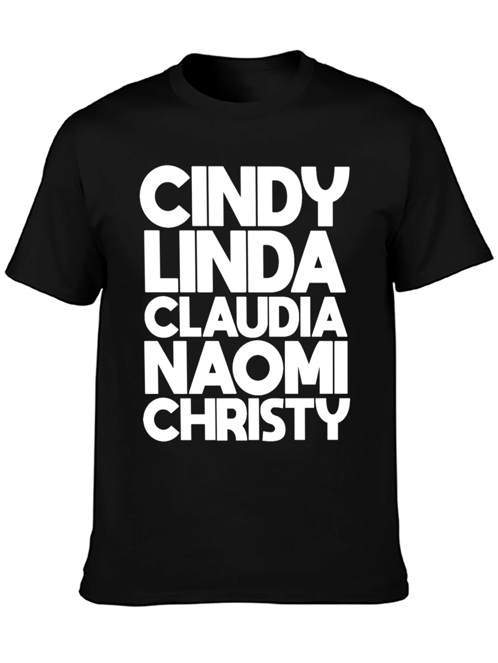 Supermodel Names Black T-Shirt product image 3