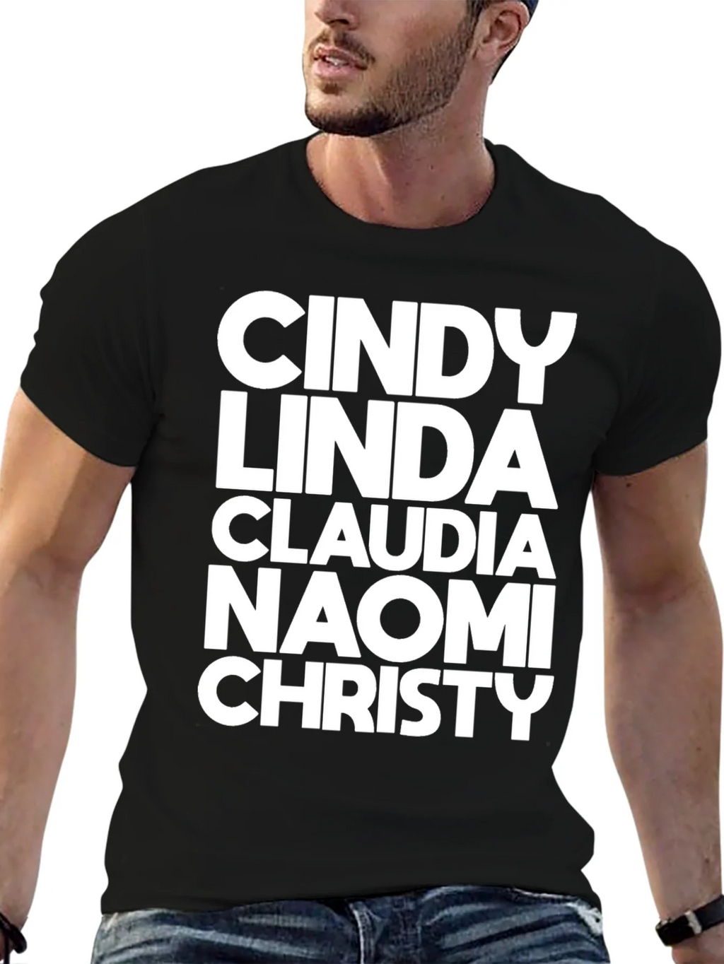 Supermodel Names Black T-Shirt product image 6