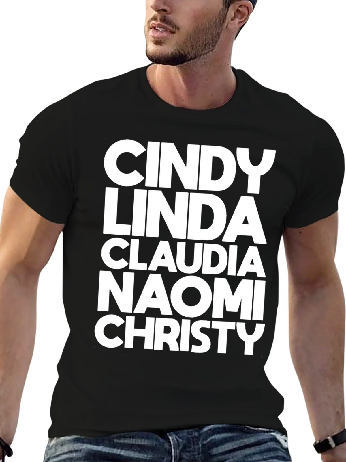 Supermodel Names Black T-Shirt product image 6