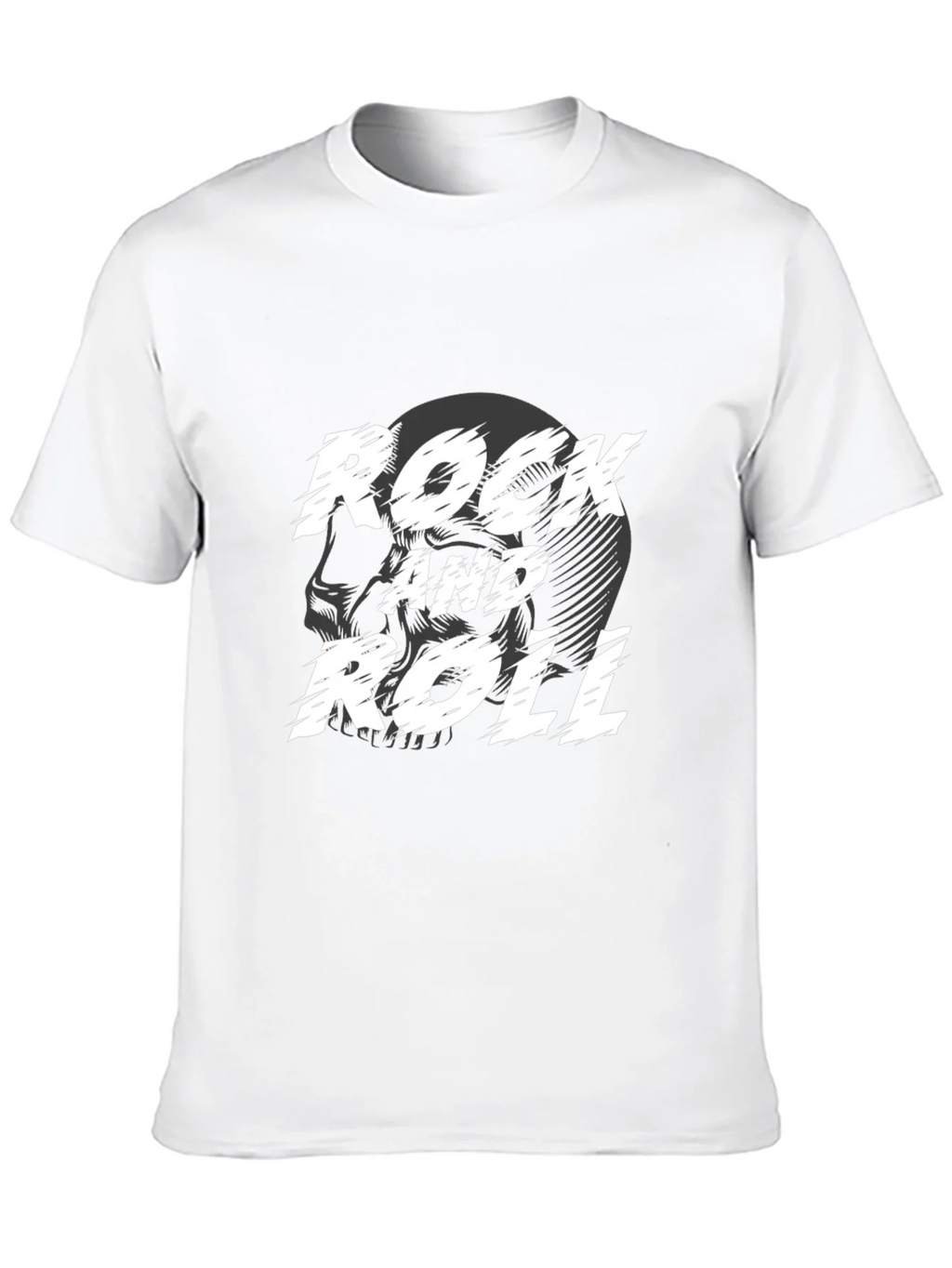 Rock and Roll Skull Graphic Black T-Shirt product image 9