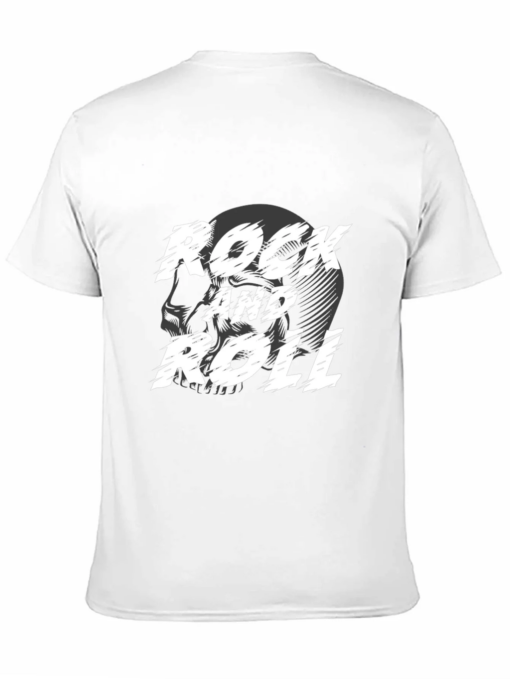Rock and Roll Skull Graphic Black T-Shirt product image 10