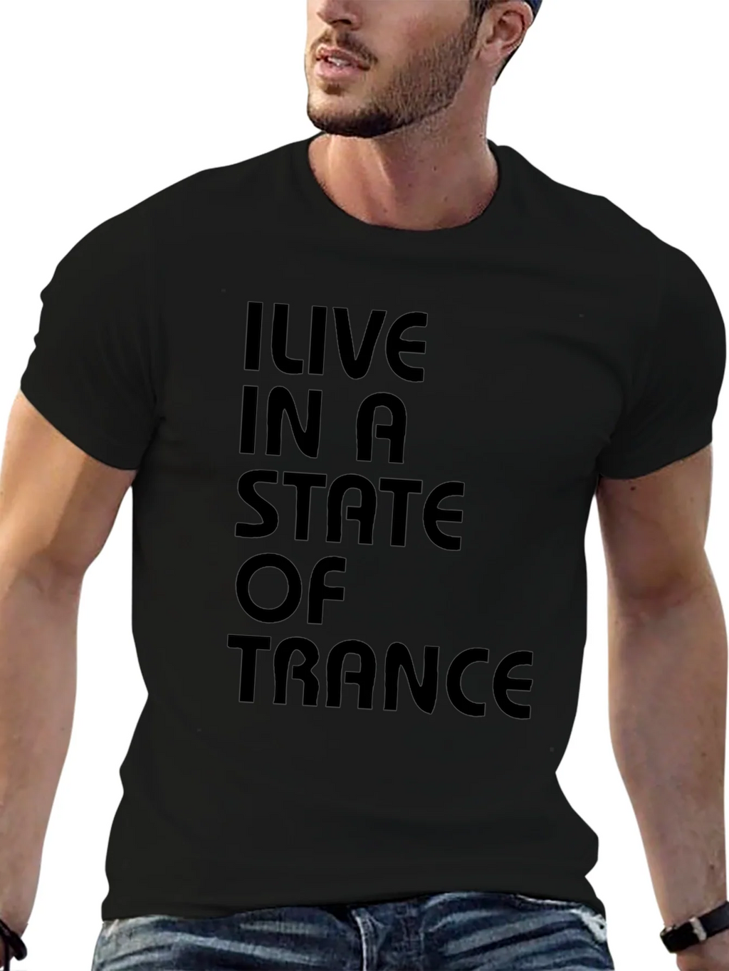 I Live in a State of Trance Black T-Shirt product image 6