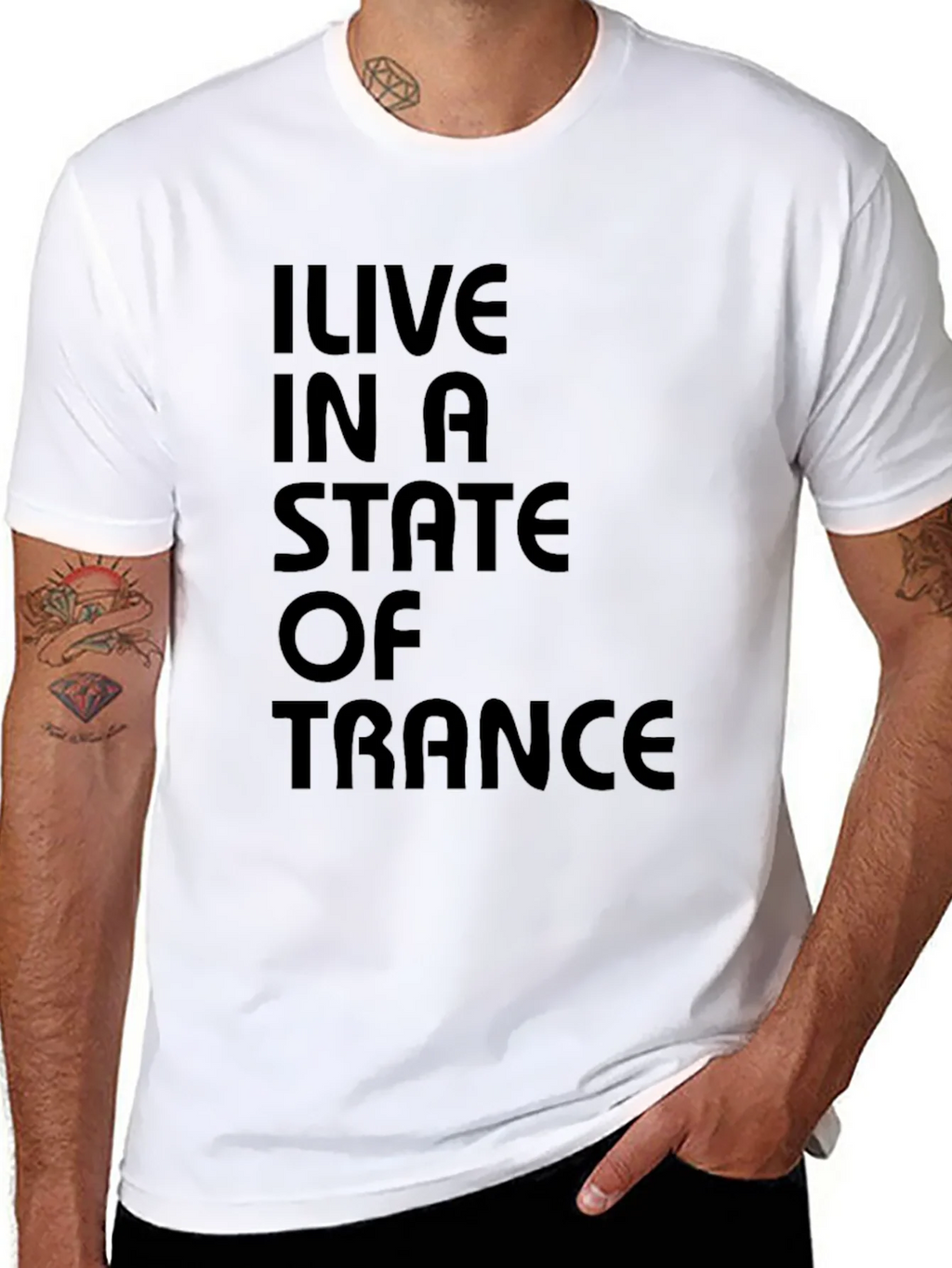 I Live in a State of Trance Black T-Shirt product image 7