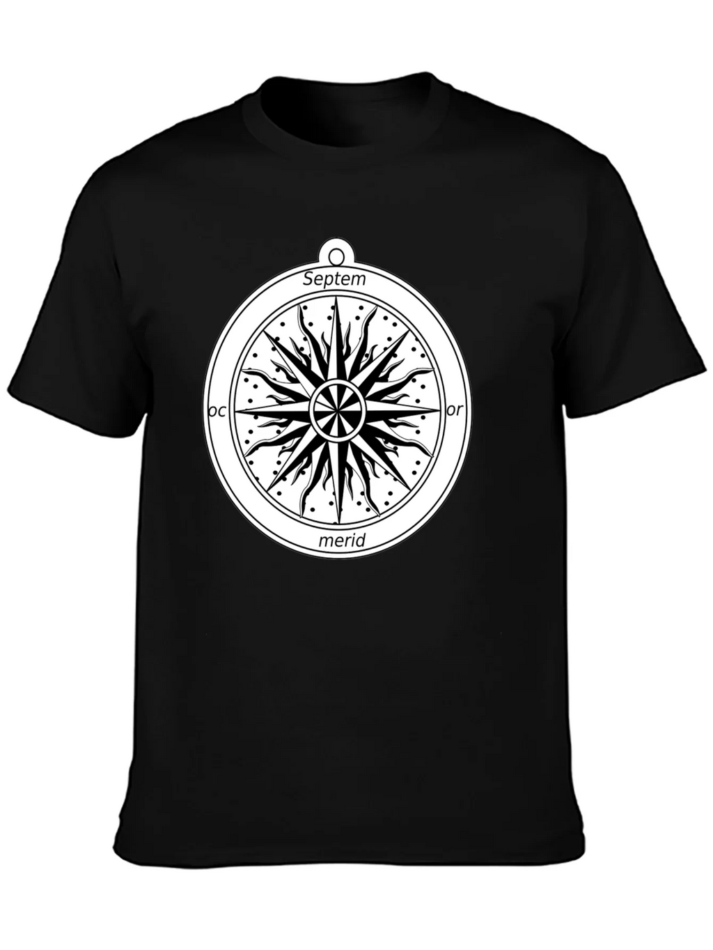 Celestial Compass Graphic Tee - Black Cotton Shirt product image 6