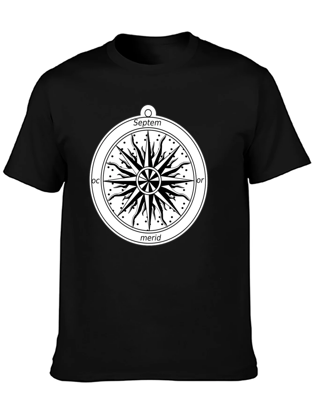 Celestial Compass Graphic Tee - Black Cotton Shirt product image 6