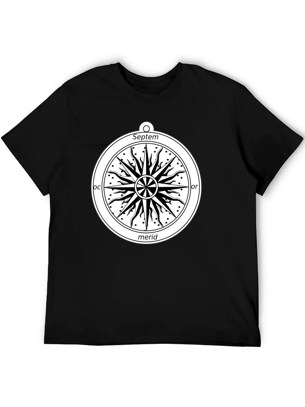 Celestial Compass Graphic Tee - Black Cotton Shirt product image 8