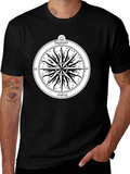 Celestial Compass Graphic Tee - Black Cotton Shirt product image 1