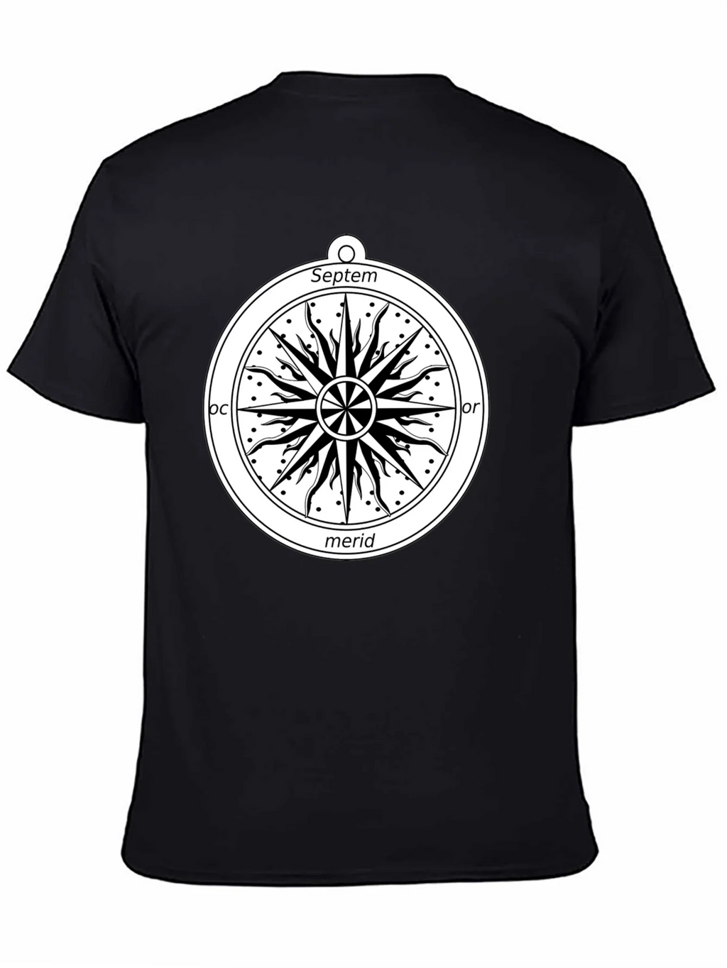 Celestial Compass Graphic Tee - Black Cotton Shirt product image 7