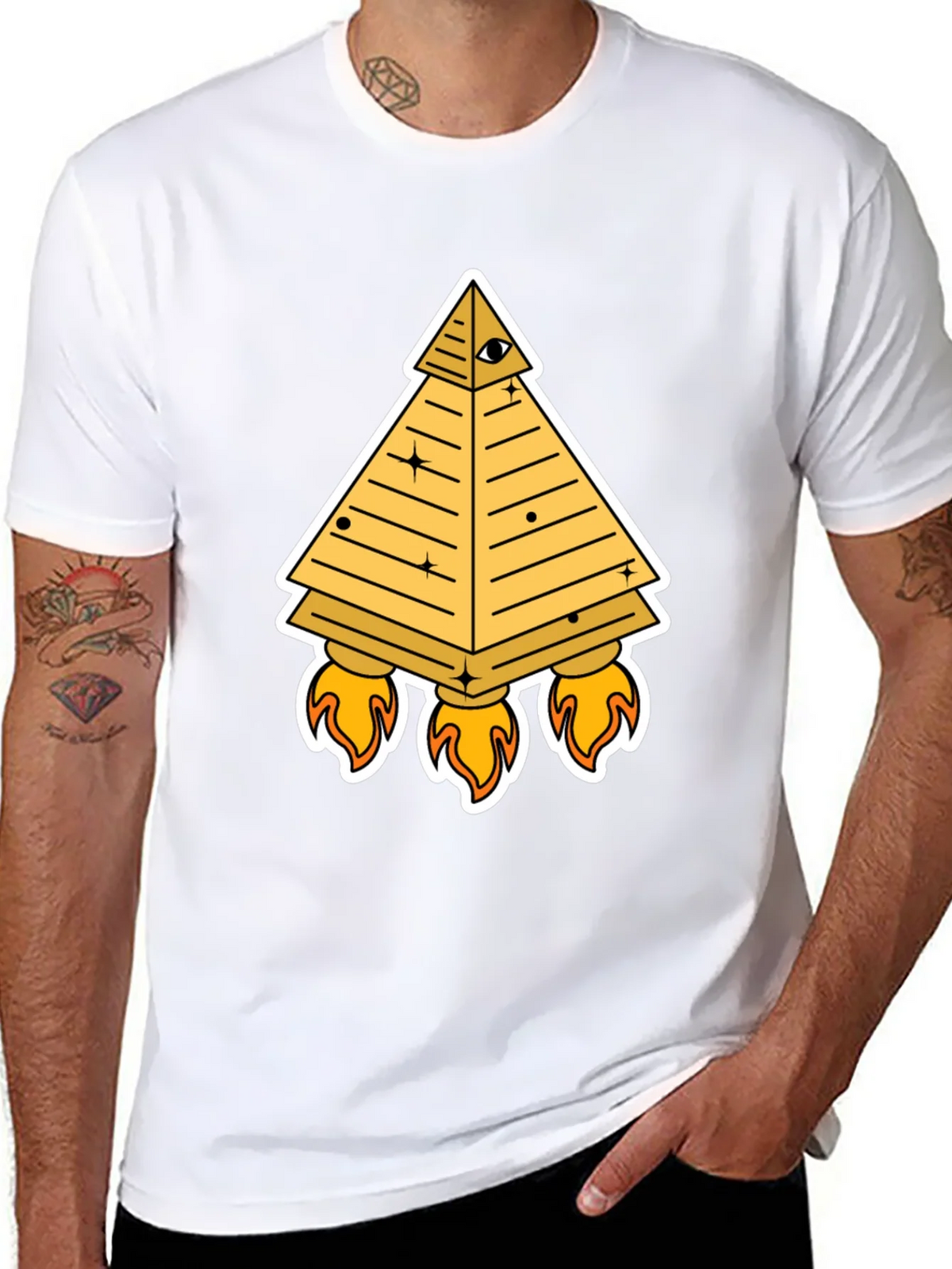 Illuminati Pyramid Rocket T-Shirt - Black product image 7