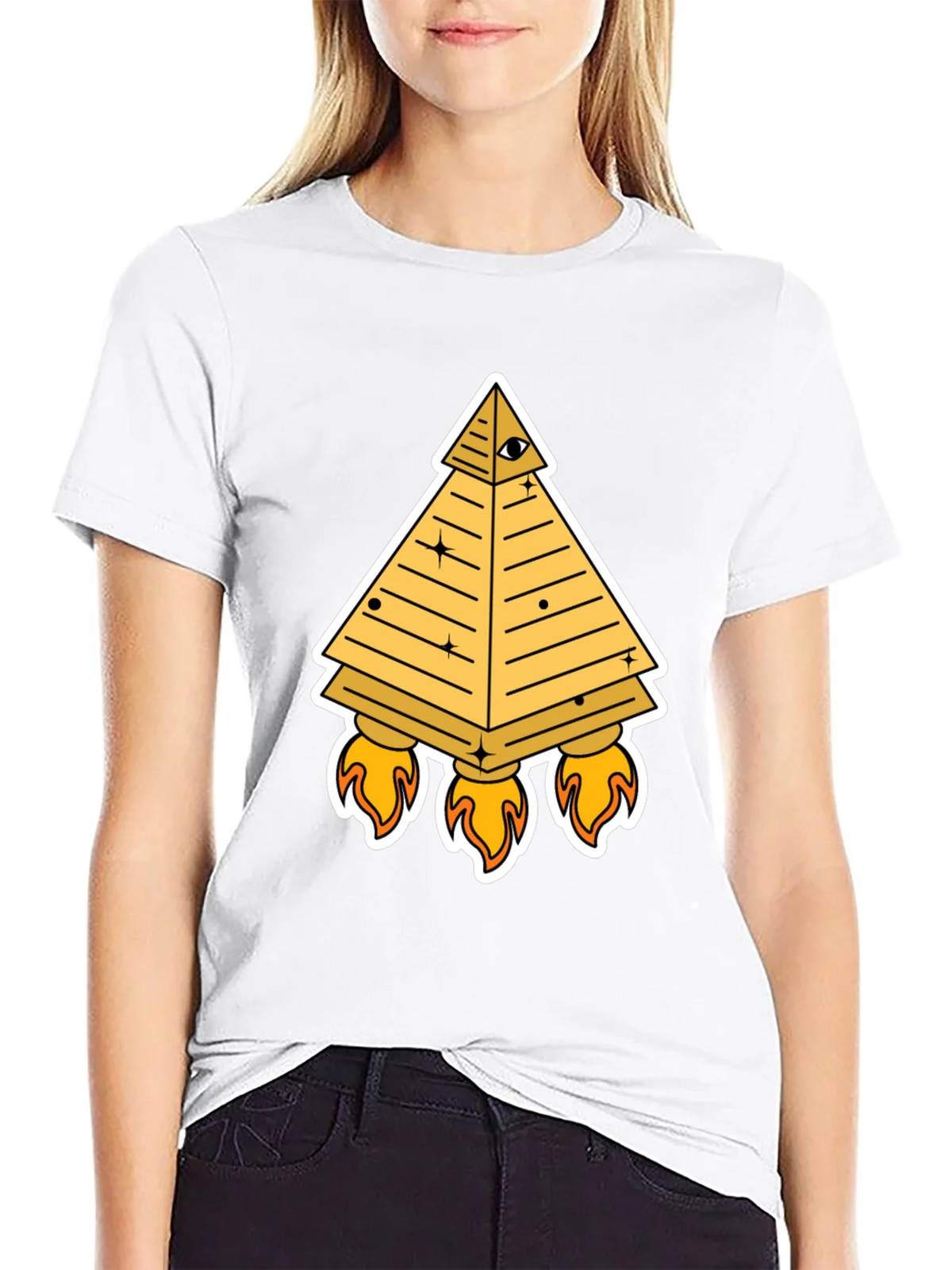 Illuminati Pyramid Rocket T-Shirt - Black product image 8