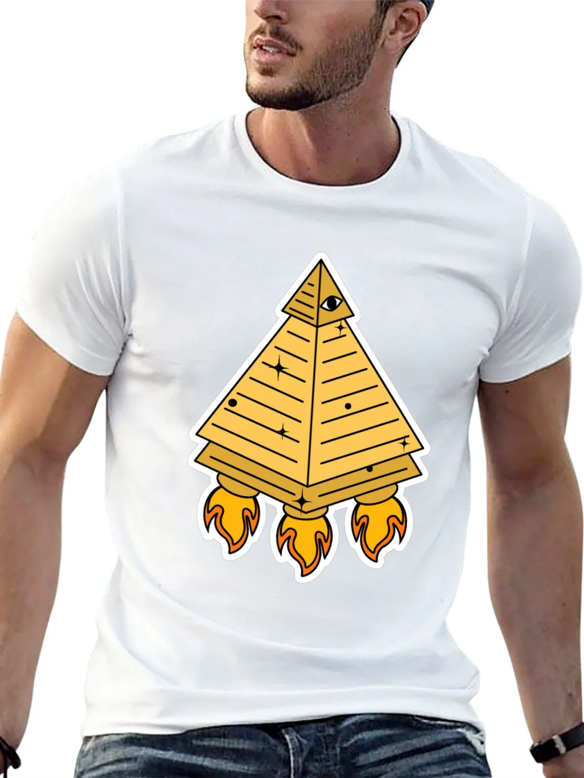 Illuminati Pyramid Rocket T-Shirt - Black product image 12