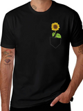 Sunflower Pocket Tee - Black Cotton Casual Wear product image 1