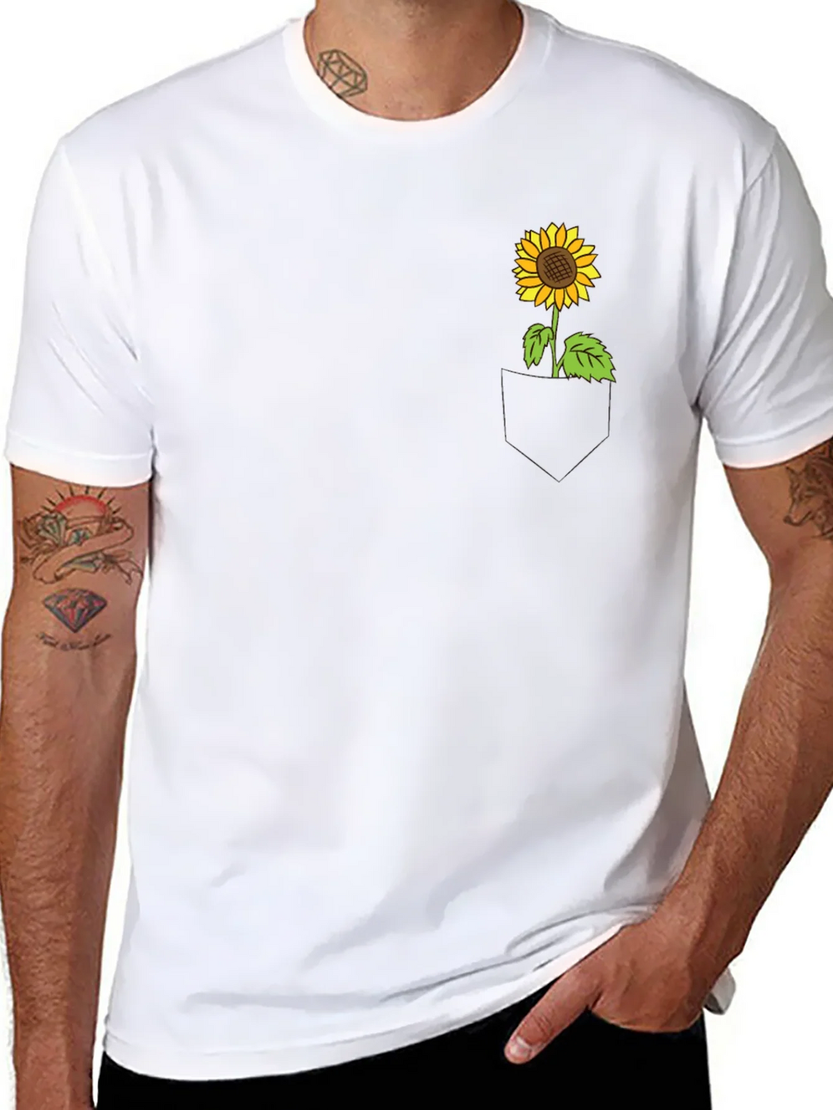 Sunflower Pocket Tee - Black Cotton Casual Wear product image 7