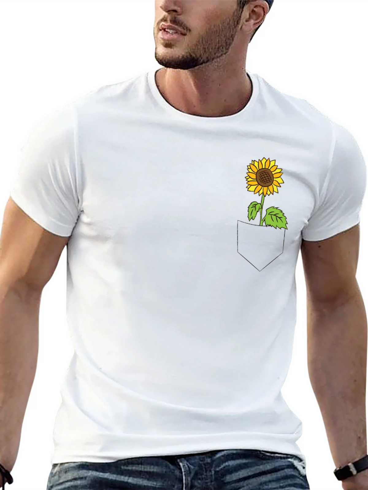 Sunflower Pocket Tee - Black Cotton Casual Wear product image 12
