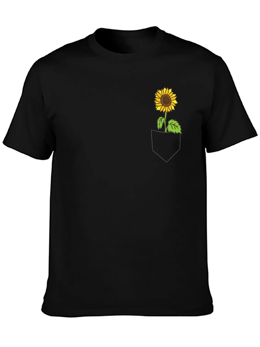 Sunflower Pocket Tee - Black Cotton Casual Wear product image 3