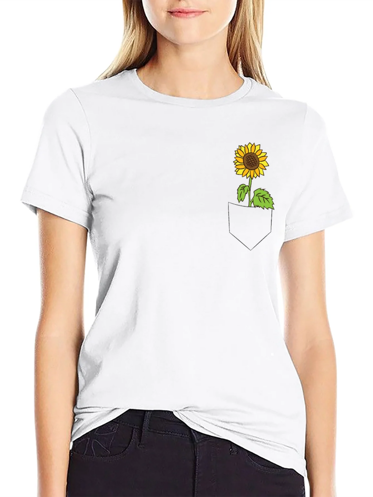 Sunflower Pocket Tee - Black Cotton Casual Wear product image 8