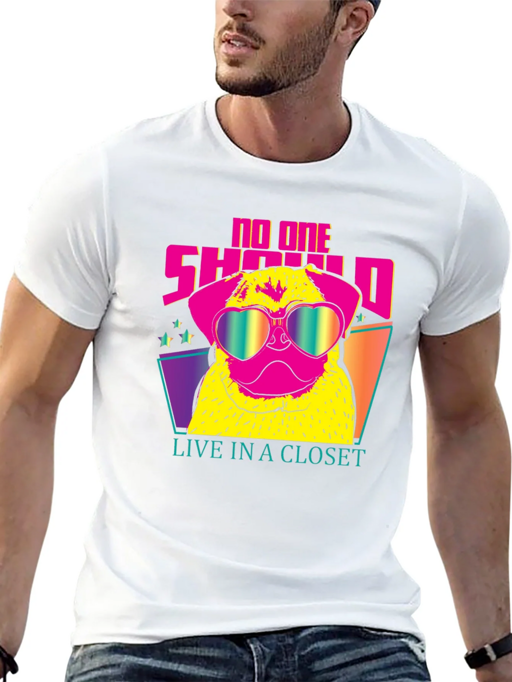 Funky Pug Tee: No One Should Live in a Closet product image 4