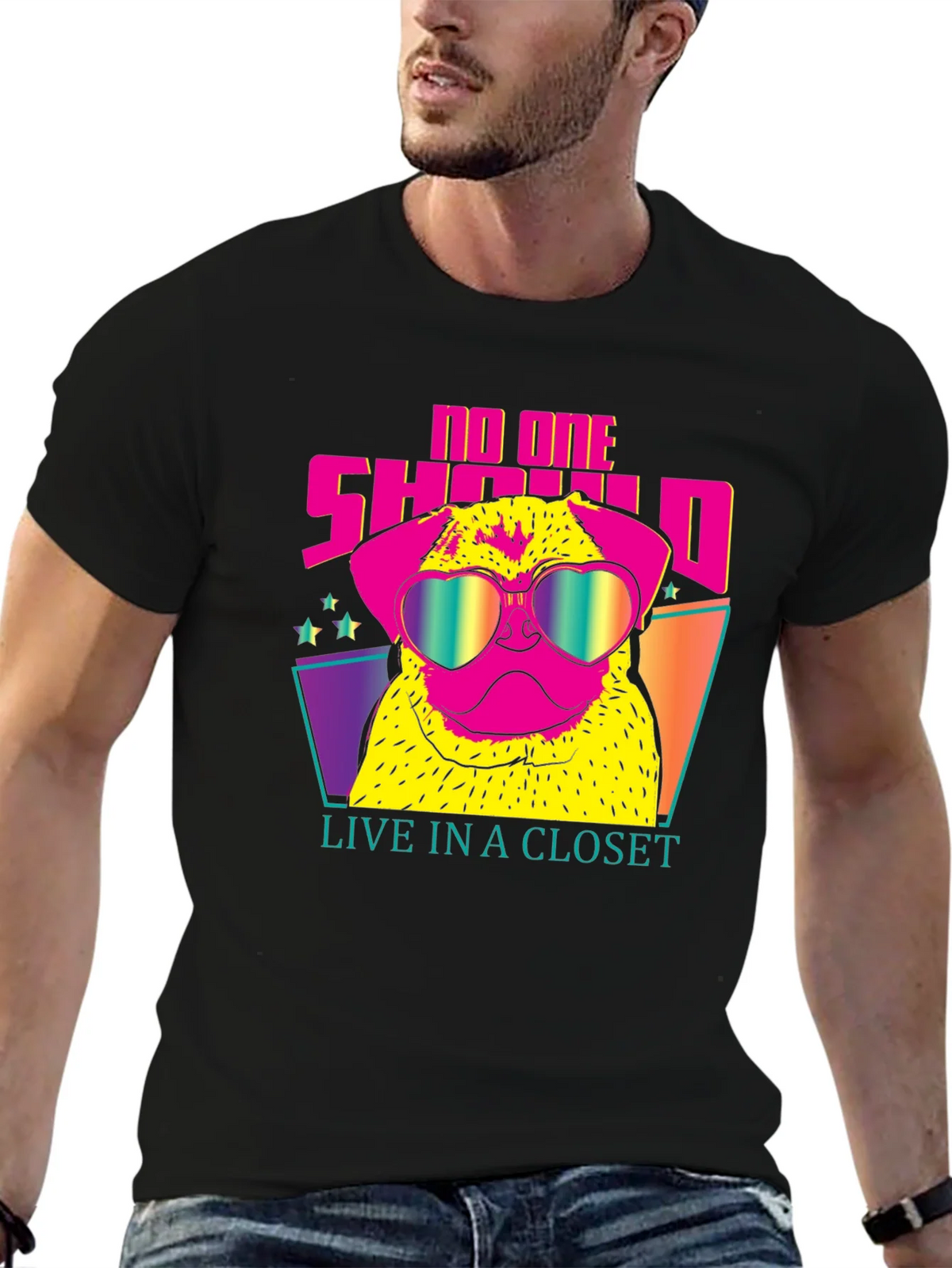 Funky Pug Tee: No One Should Live in a Closet product image 9