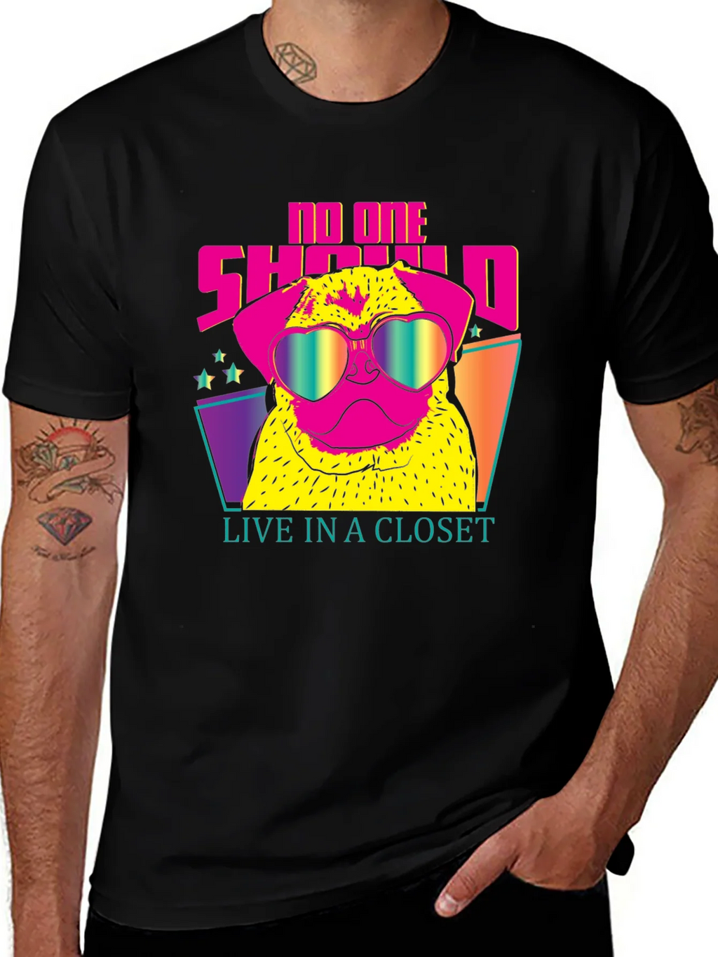 Funky Pug Tee: No One Should Live in a Closet product image 1