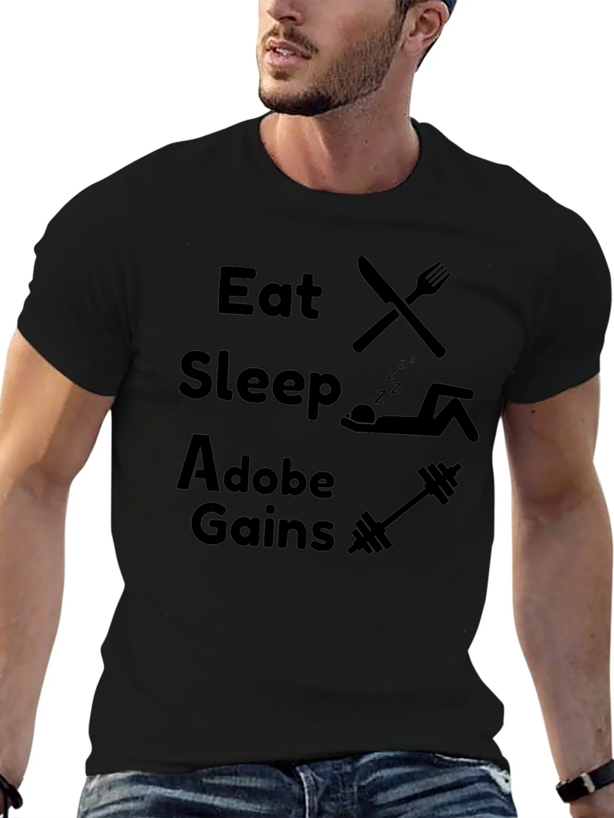 Eat Sleep Adobe Gains Graphic T-Shirt product image 6