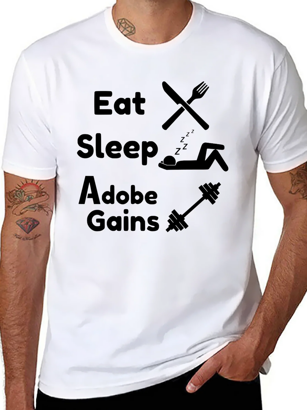 Eat Sleep Adobe Gains Graphic T-Shirt product image 7