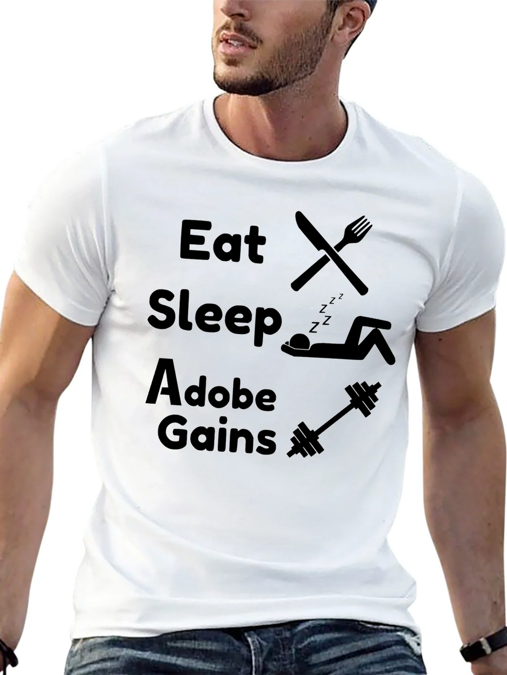 Eat Sleep Adobe Gains Graphic T-Shirt product image 12