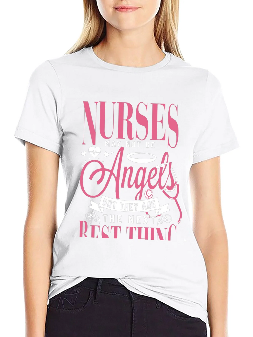 Nurses Angels Pink Graphic T-Shirt product image 11