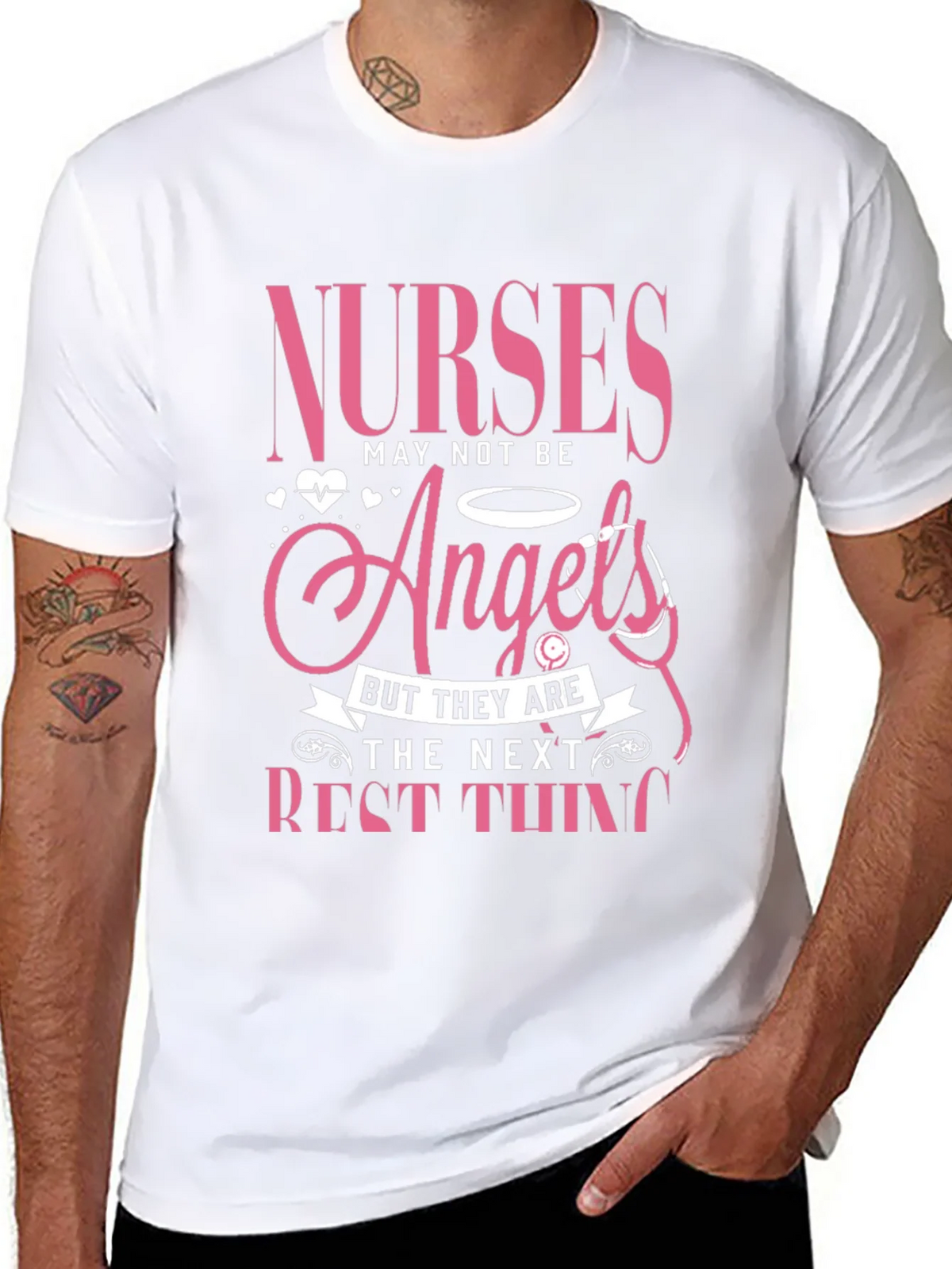 Nurses Angels Pink Graphic T-Shirt product image 10