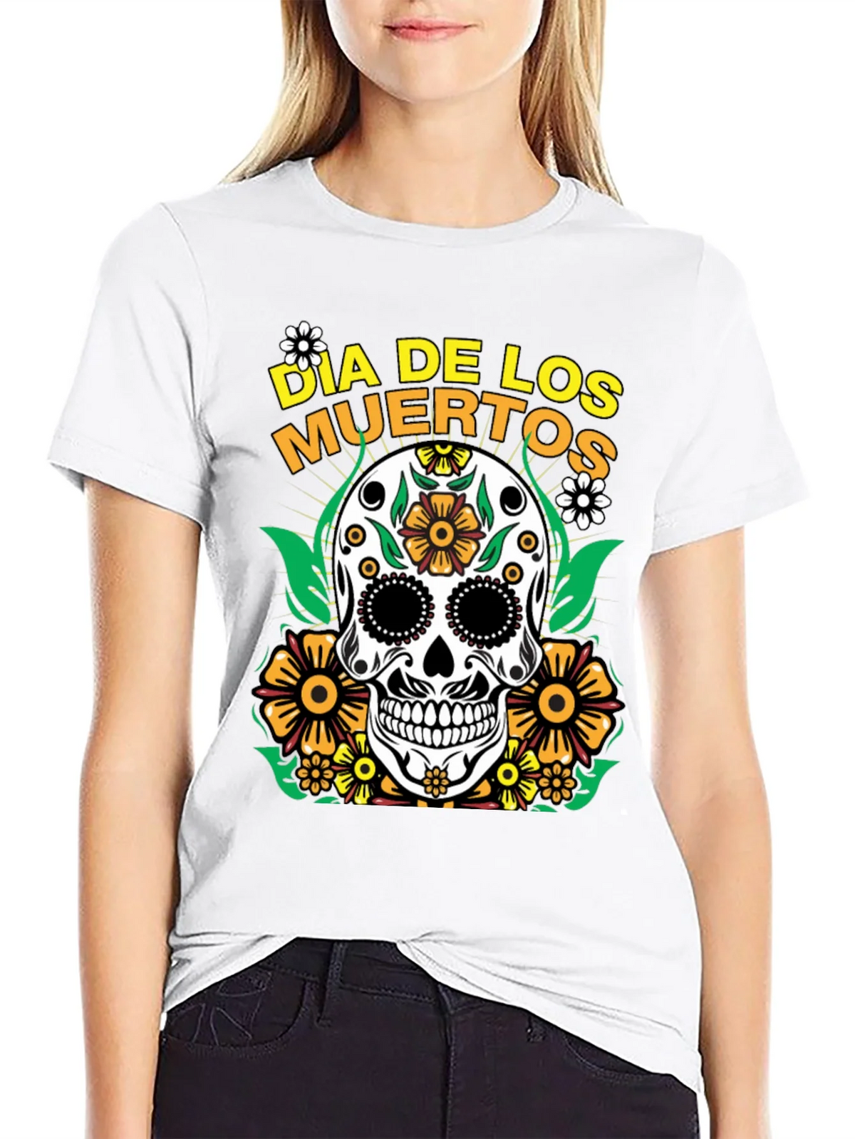 Dia de los Muertos Sugar Skull Graphic Tee product image 8