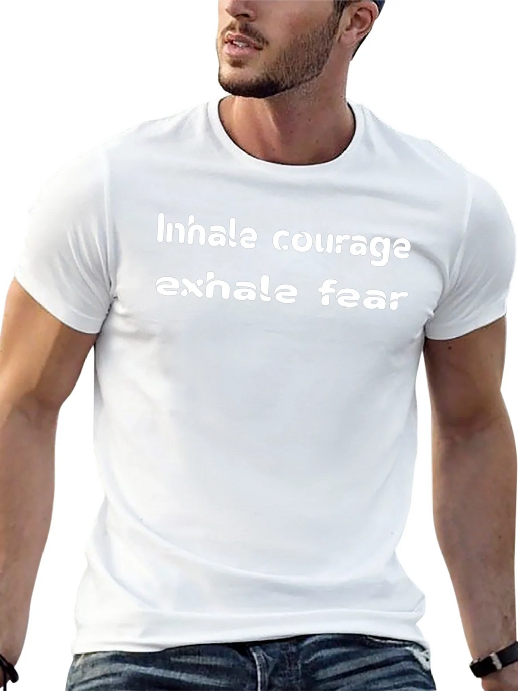 Inhale Courage Exhale Fear Black T-Shirt product image 4