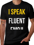 I Speak Fluent Emoji Black Graphic T-Shirt product image 1