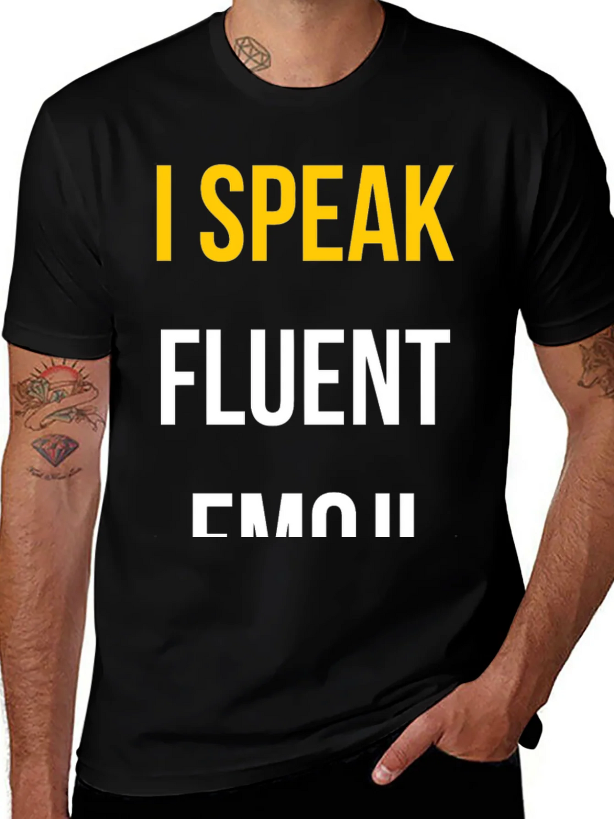 I Speak Fluent Emoji Black Graphic T-Shirt product image 1